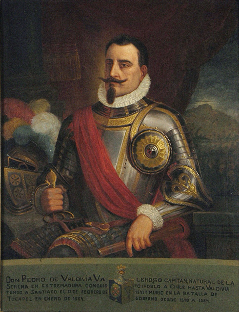 Porträtt av Pedro de Valdivia, 1874 av Pedro León Carmona