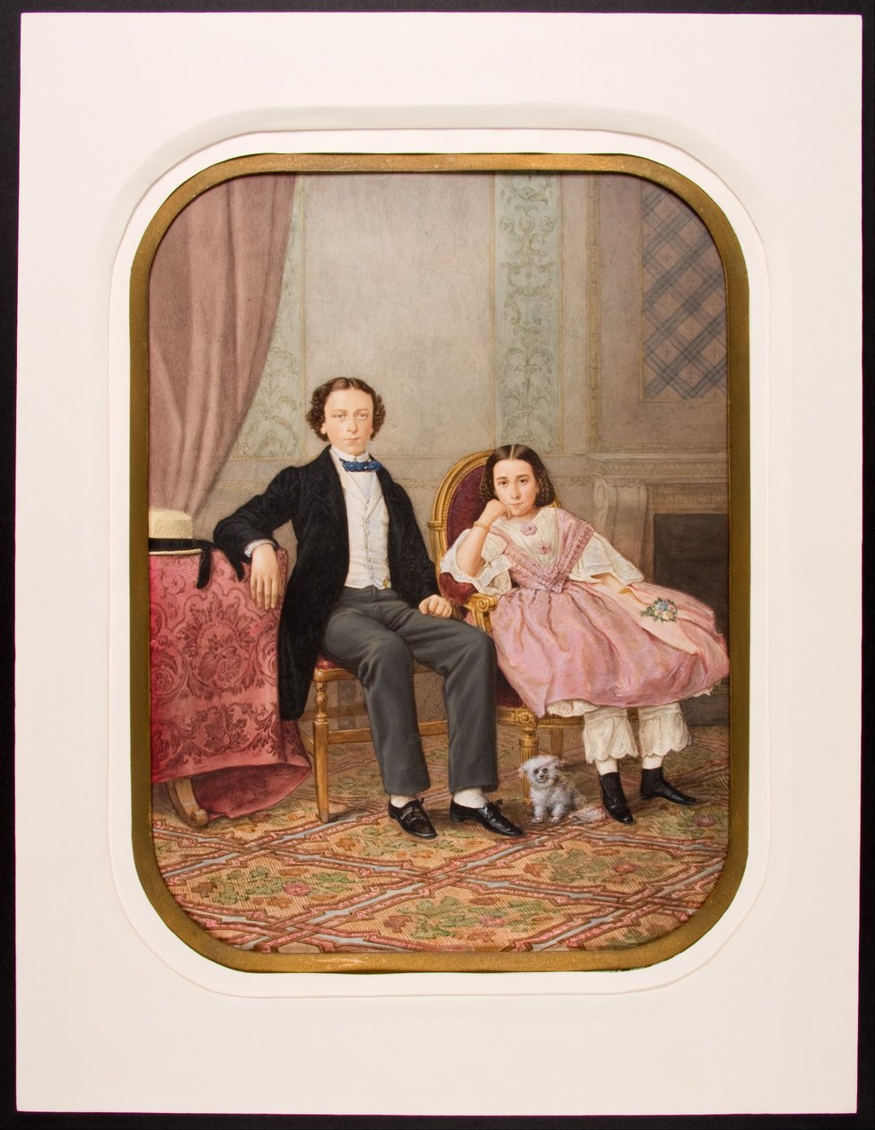 Antonio och Amelia del Valle y Serrano som barn av Pedro Martínez de Hebert