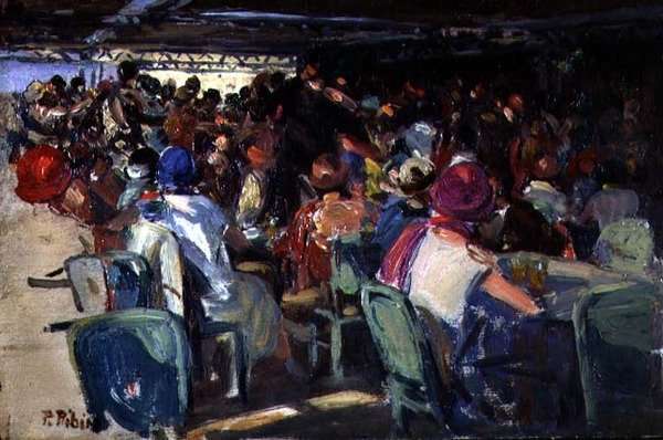 Cafe Scene (olja ombord) av Pedro Ribera
