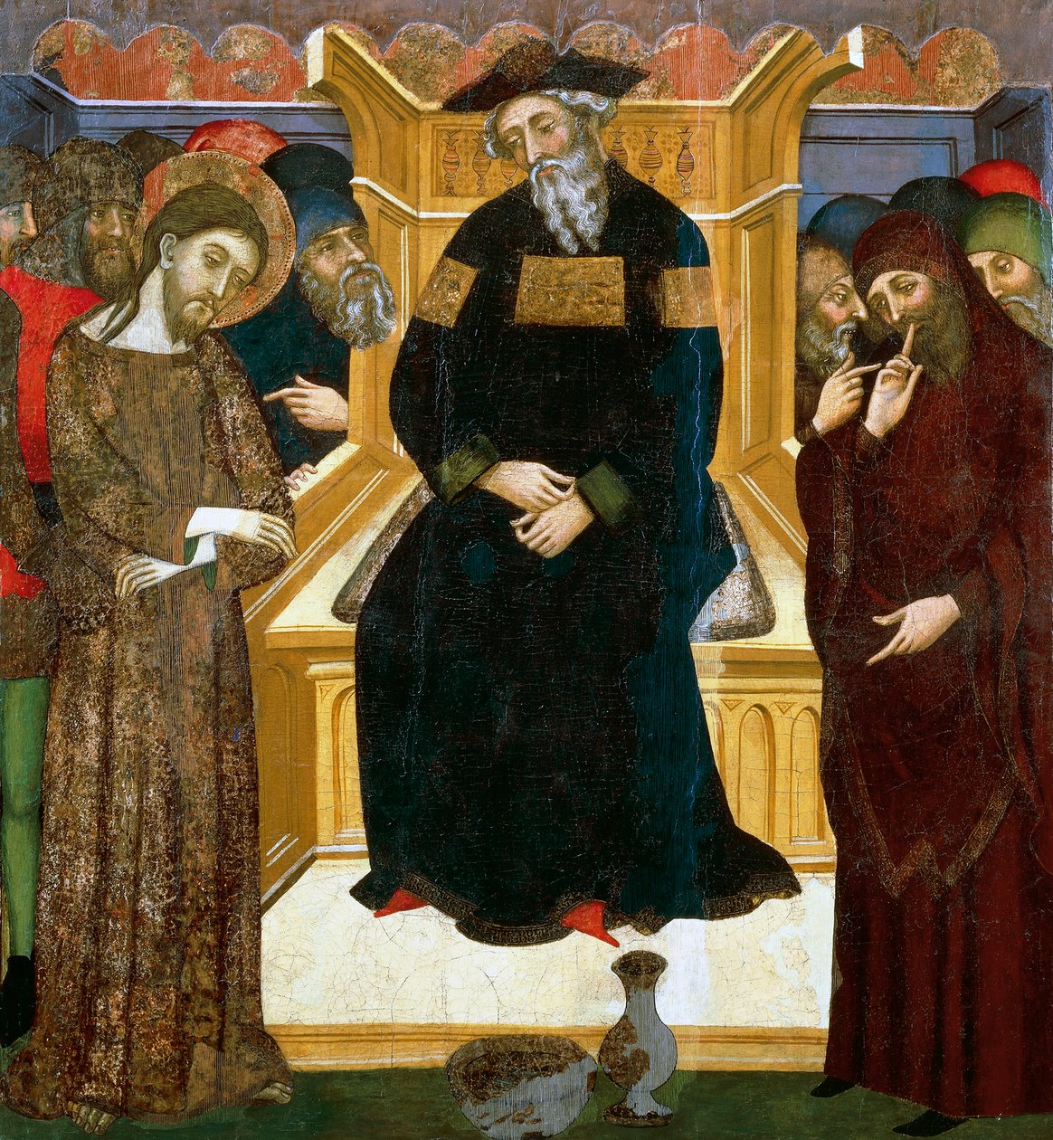 Kristus före Pilatus, av Pedro Serra eller Pere Serra (aktiv mellan 1363 och 1399), målning på trä. av Pedro Serra