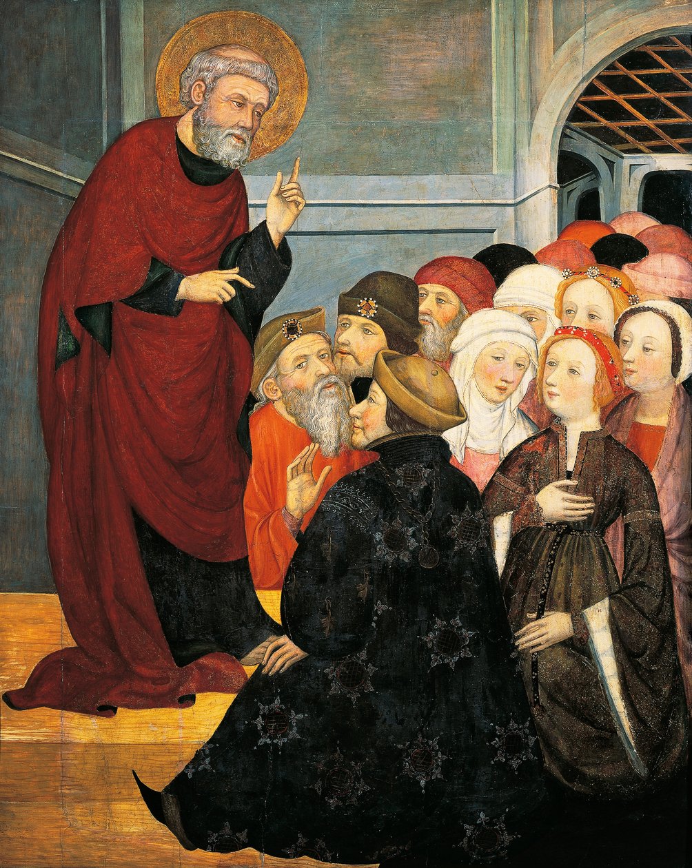 St Peter predikar, av Pedro Serra (aktiv 1363-1399), tempera på panel av Pedro Serra