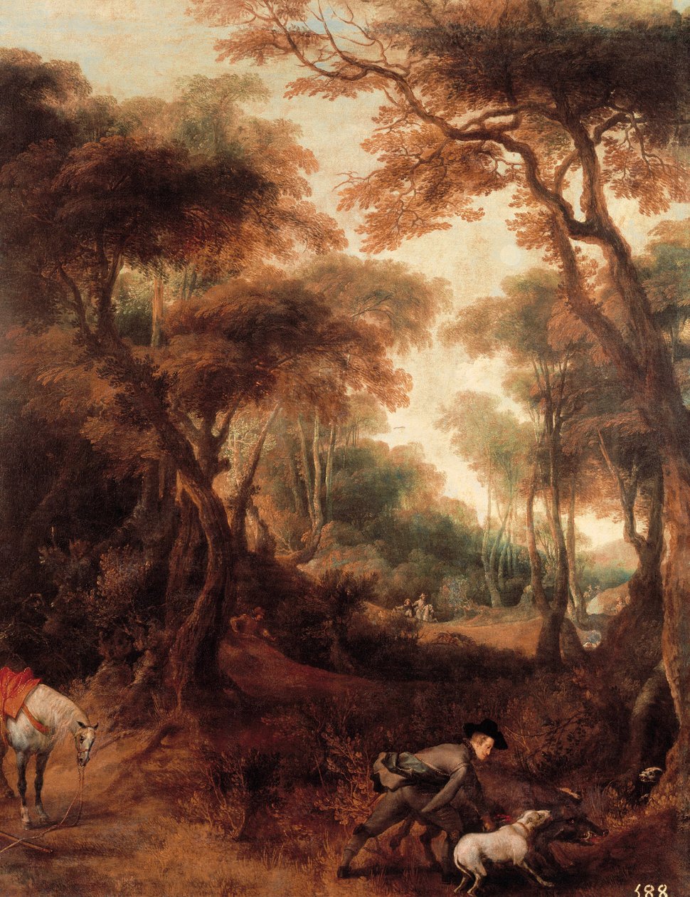 Kung Filip IV av Spanien (1605-1665) har jakt,. Detalj. Målning av Peter Snayers (1592-1667). 1621-1665. Madrid. Museet för Pradomuseet. av Peeter Snayers