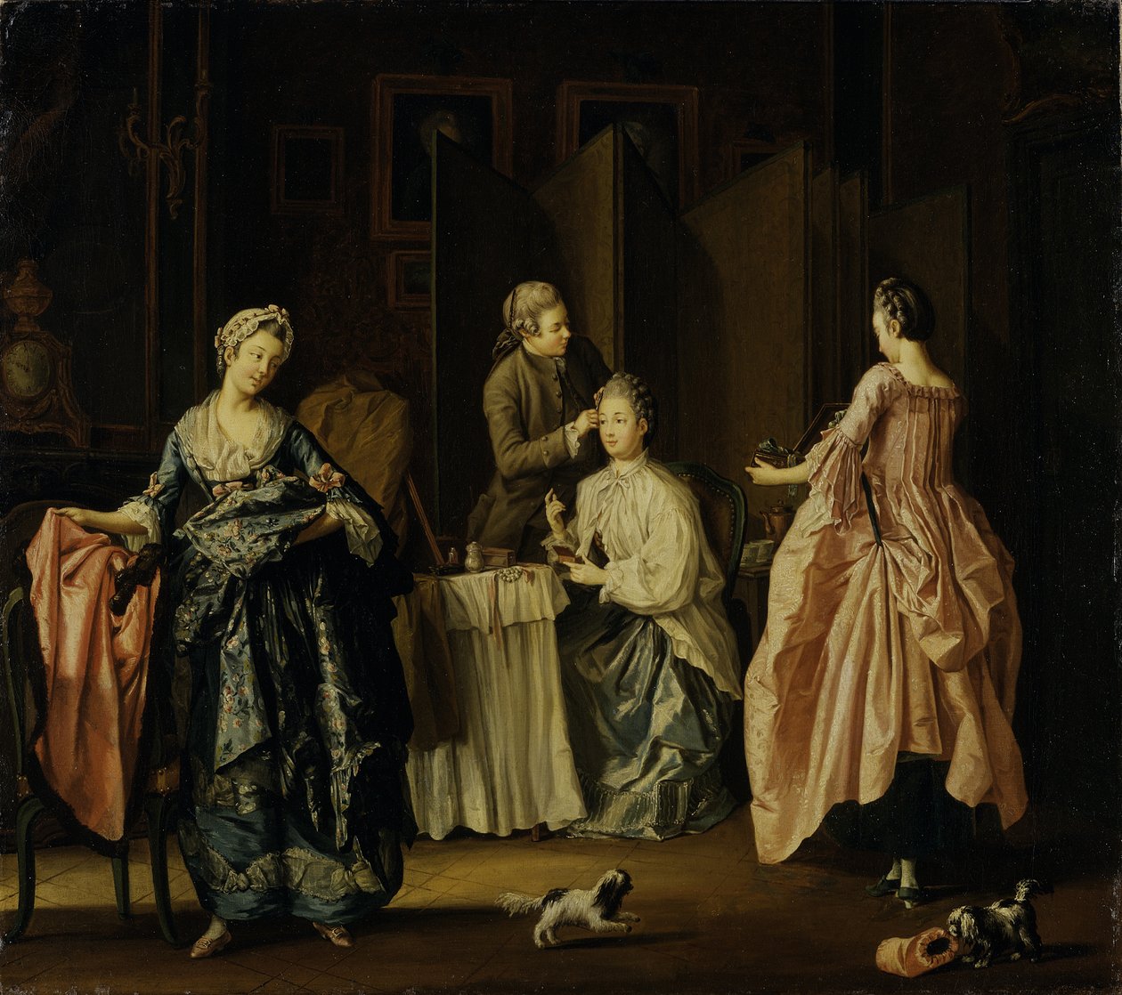 Morgontoalett, Boudoir Scene av Pehr Hilleström