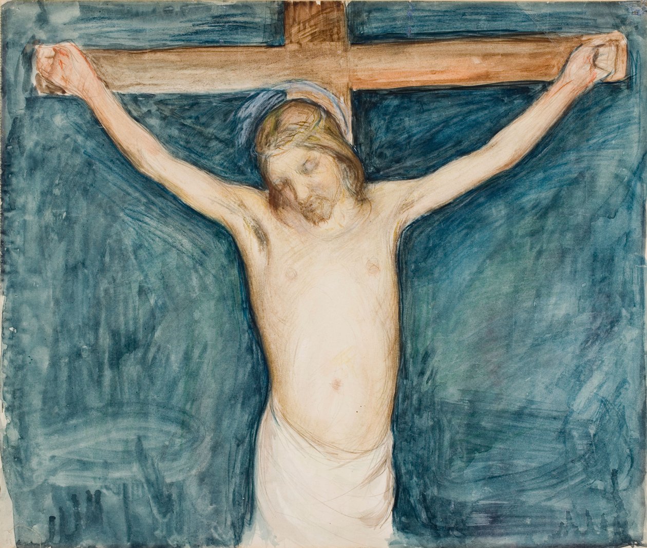 Korsfästelse, skiss till altaruppsatsen i Mikkeli kyrka av Pekka Halonen