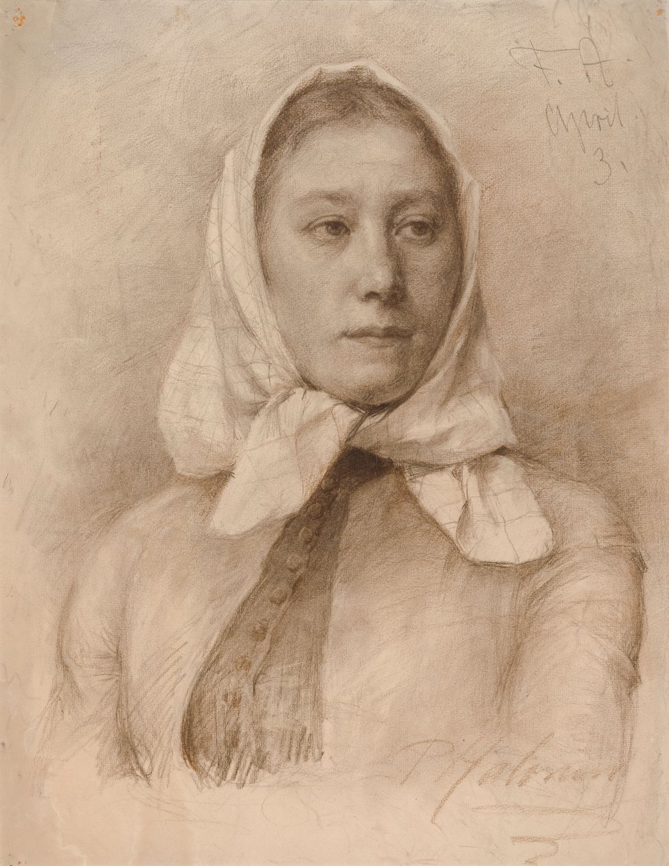 Flicka med en halsduk av Pekka Halonen