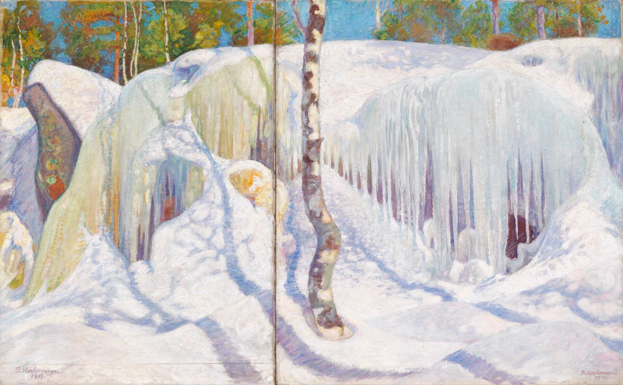Klippa täckt av is och snö av Pekka Halonen