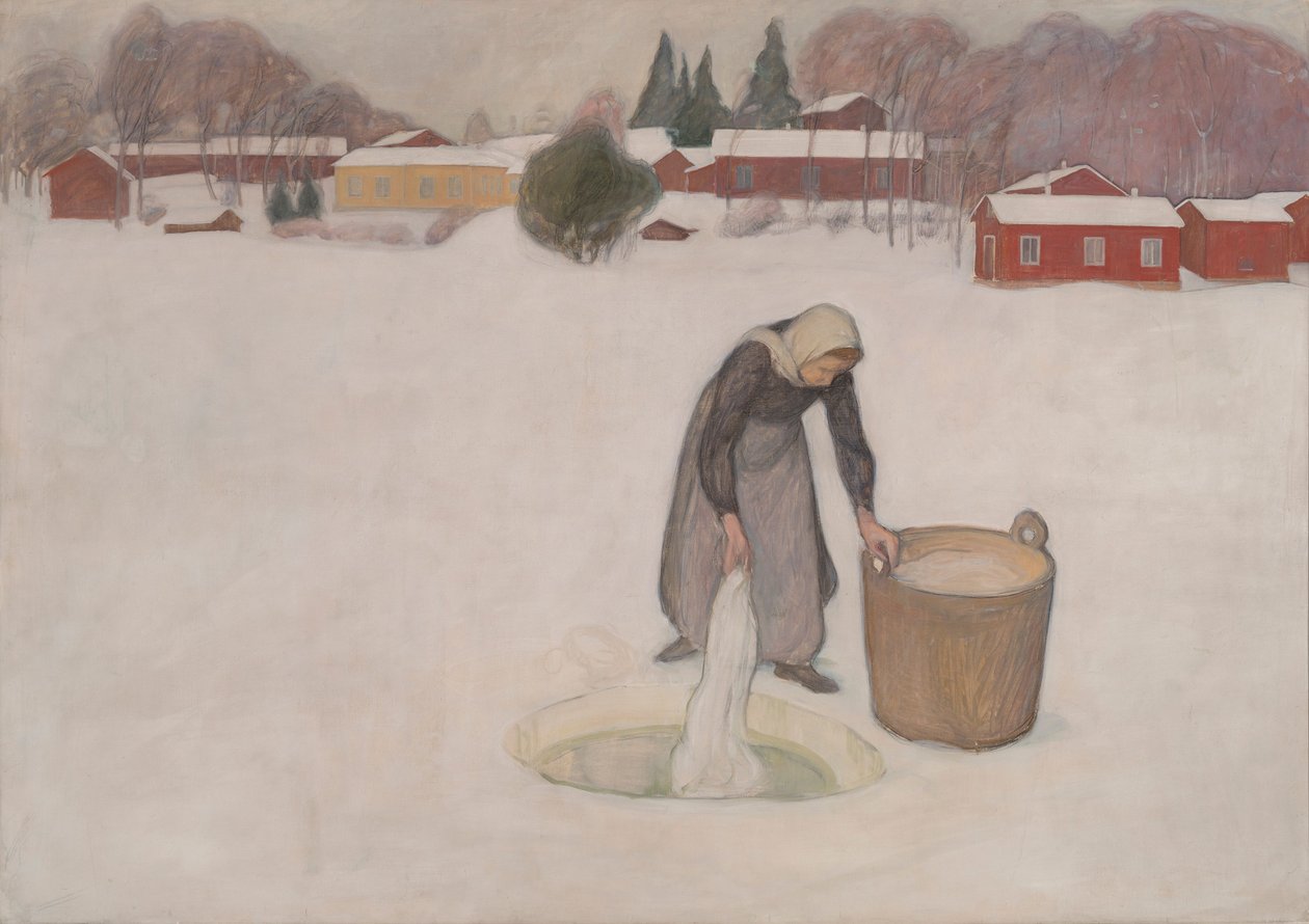 Tvätt på isen av Pekka Halonen