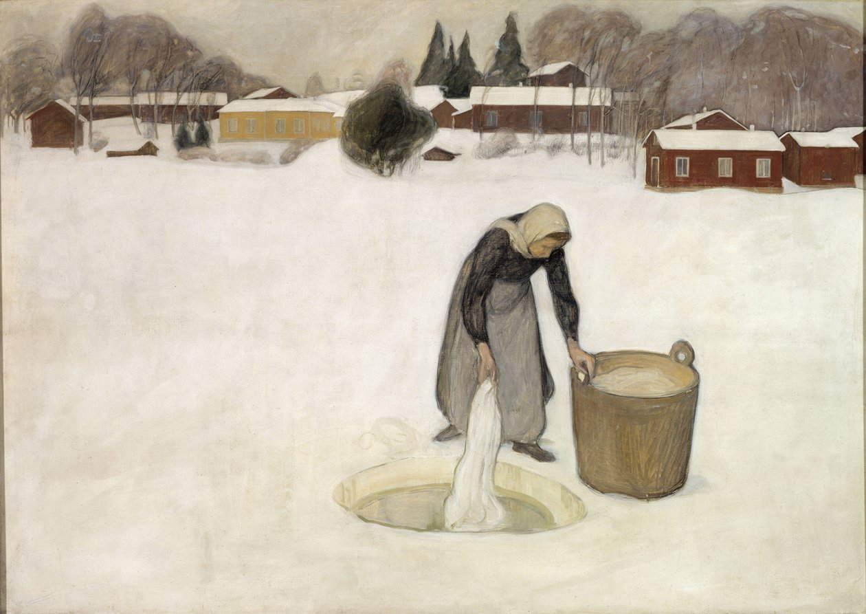 Tvätt på isen av Pekka Halonen