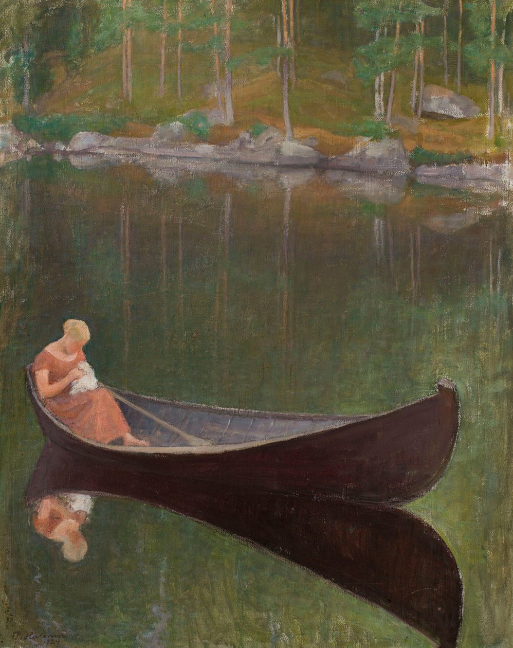 Kvinna i en båt av Pekka Halonen