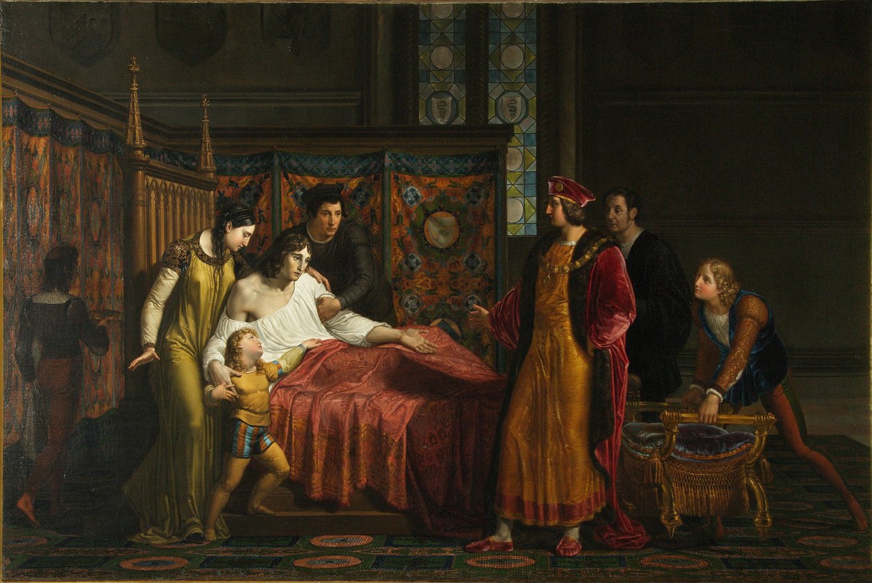 Charles VIII besöker Gian Galeazzo Sforza i Pavia 1494, 1816-1818 av Pelagio Palagi