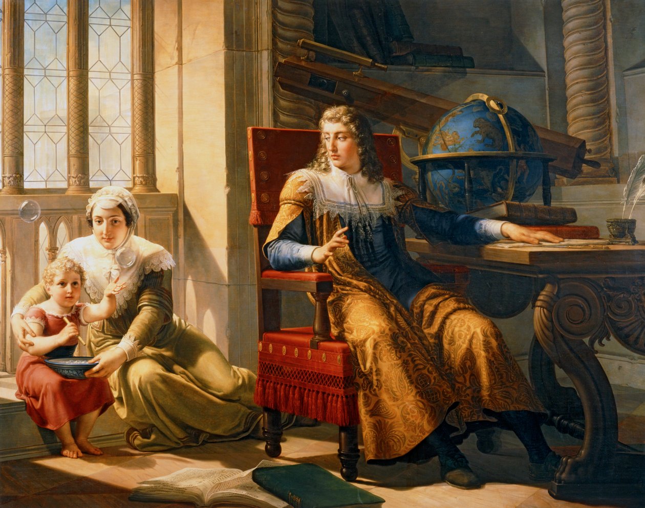 Isaac Newtong upptäcker ljusets refration (målning på duk) av Pelagio Palagi