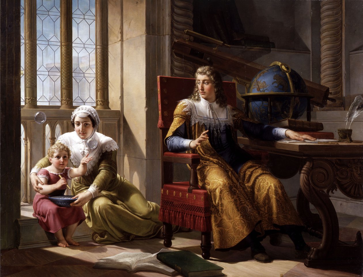 Newtons upptäckt av ljusets brytning, 1827. av Pelagio Palagi