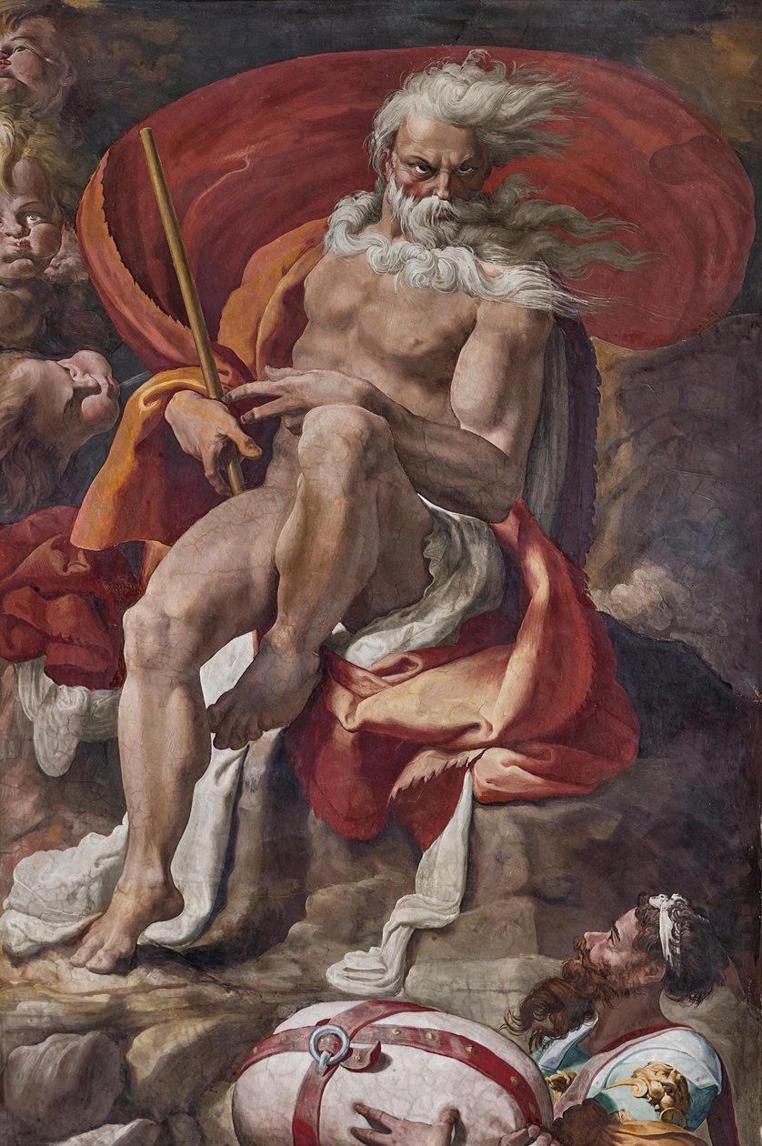 Aeolus ger Ulysses väskan med alla vindar, detalj från Room of Polyphemus av Pellegrino Tibaldi