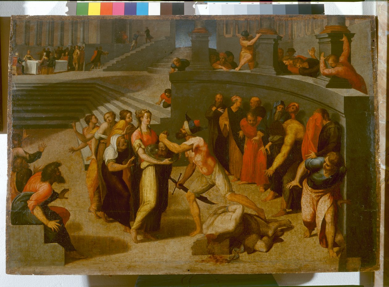 Halshuggning av Johannes Döparen, ca 1556 (olja på panel) av Pellegrino Tibaldi