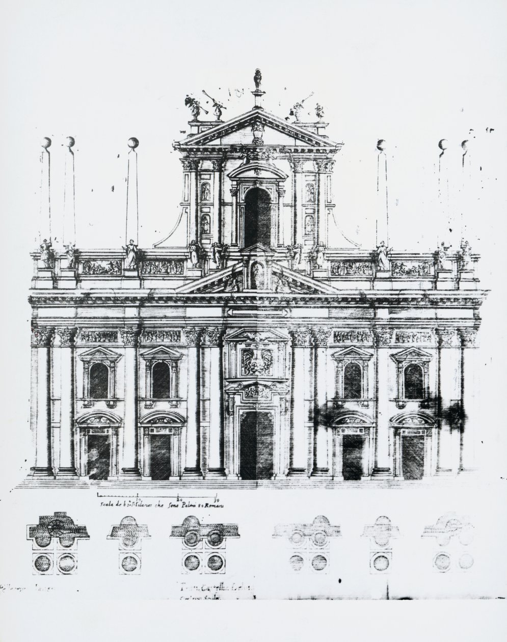 Design för fasaden av Milanos katedral av Pellegrino Tibaldi