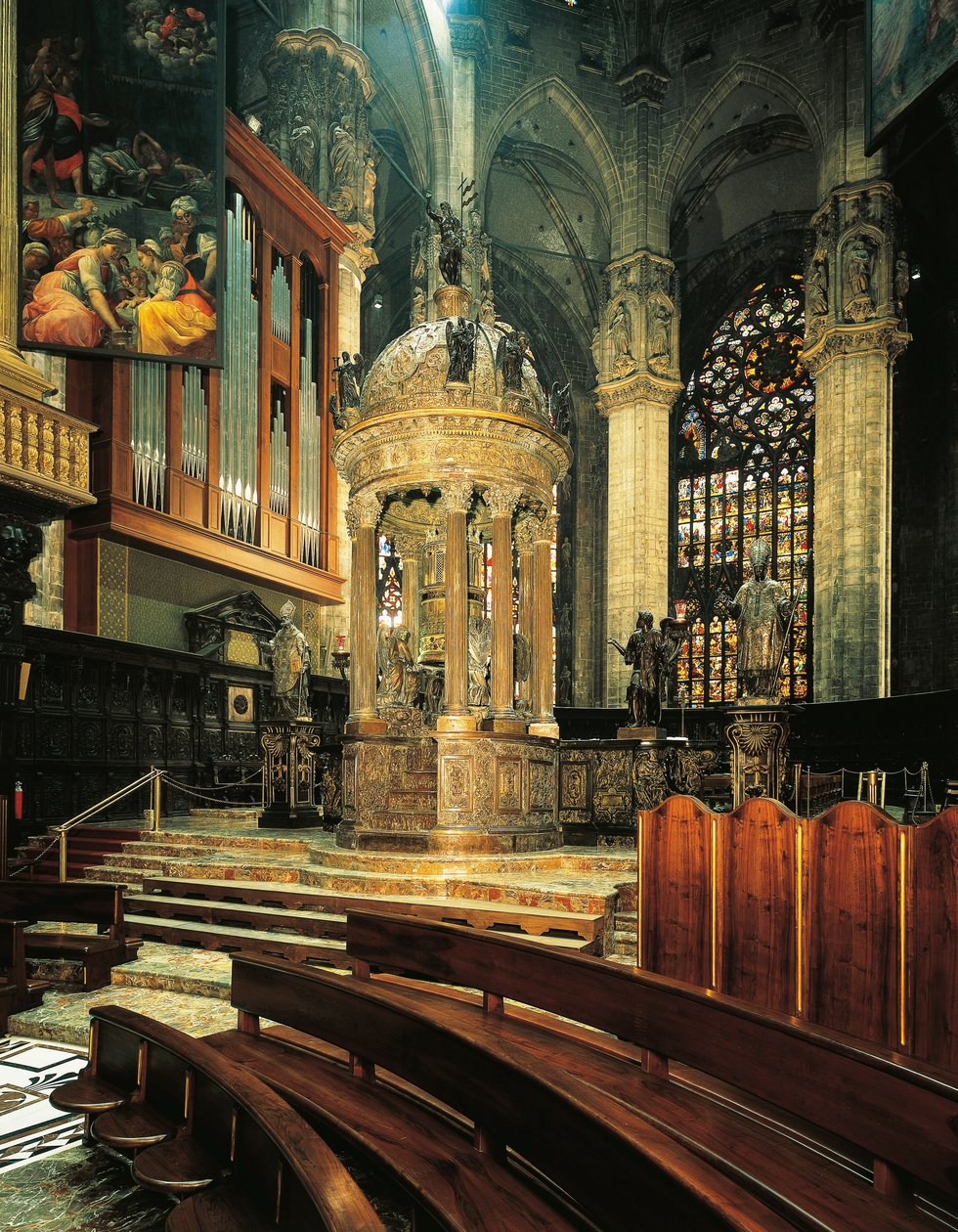 Italien, Milanos katedral, prästgård med tabernakel, av Pellegrino Tibaldi känd som Pellegrini av Pellegrino Tibaldi
