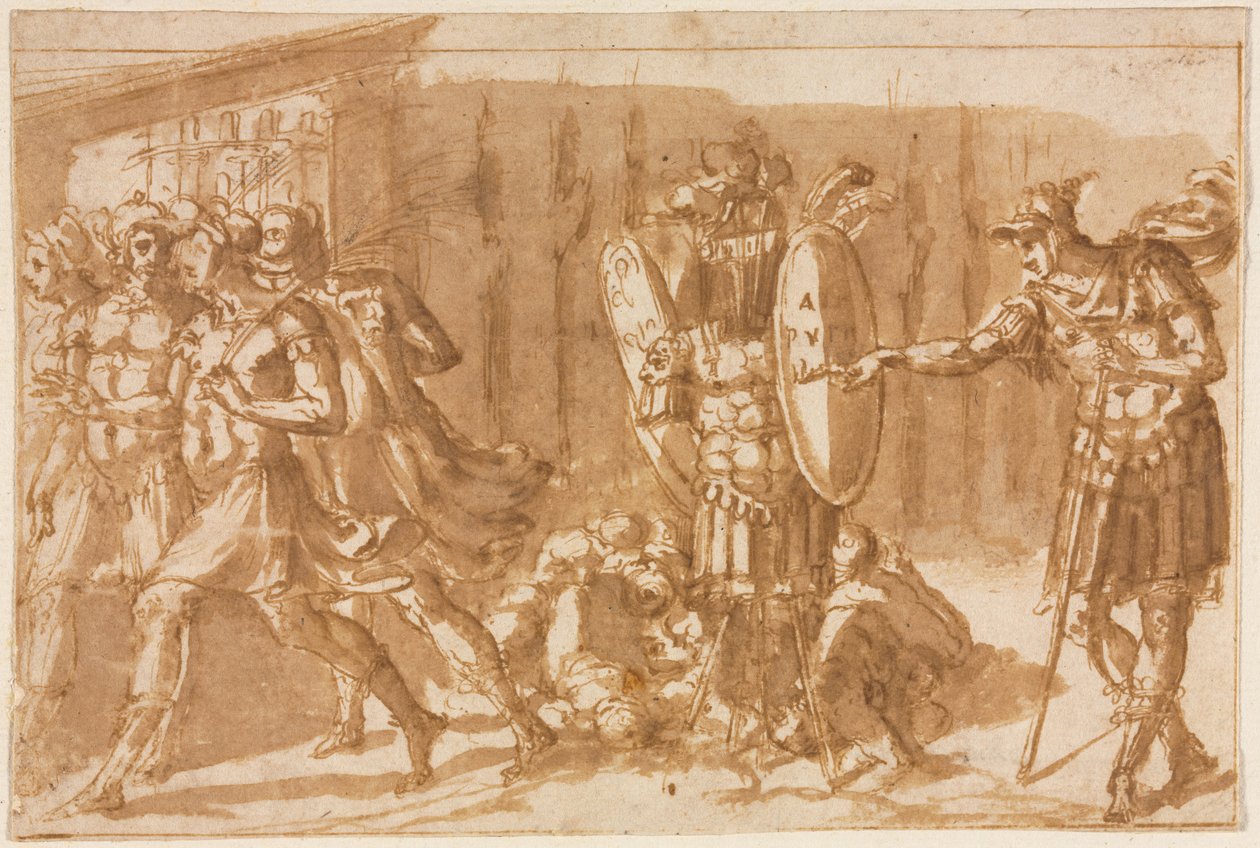 Segersoldater med trofé, 1550-talet. av Pellegrino Tibaldi