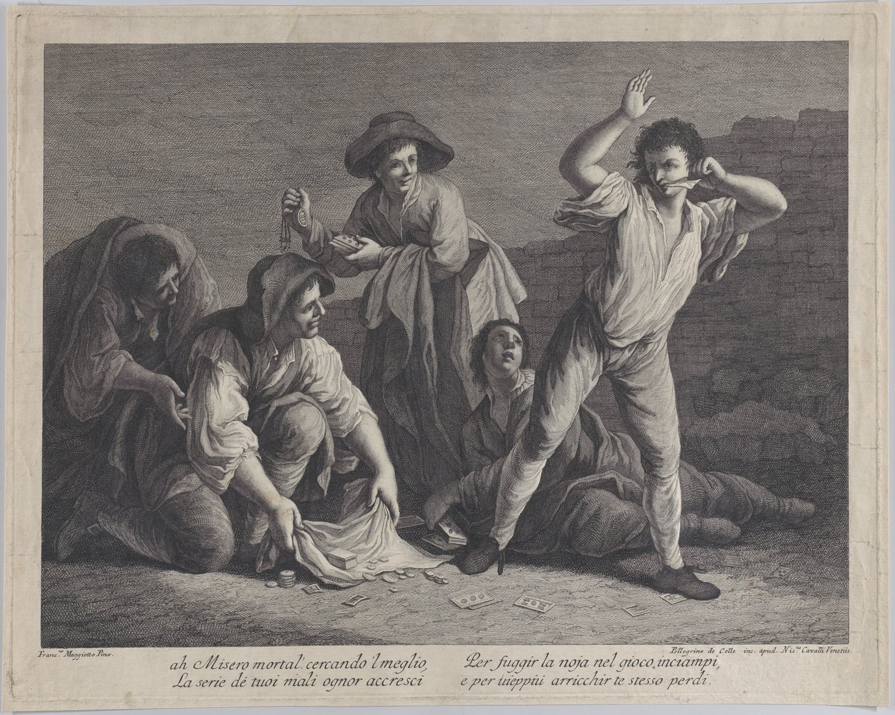 En grupp människor som spelar, 1770-1800., 1770-1800. av Pellegrino dal Colle