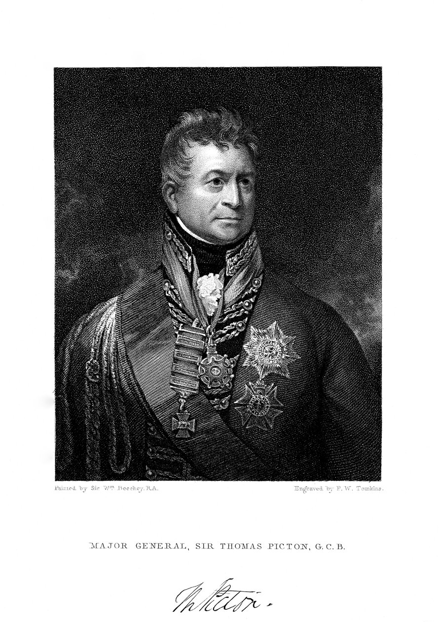 Sir Thomas Picton, brittisk soldat, 1800-talet. av Peltro William Tomkins