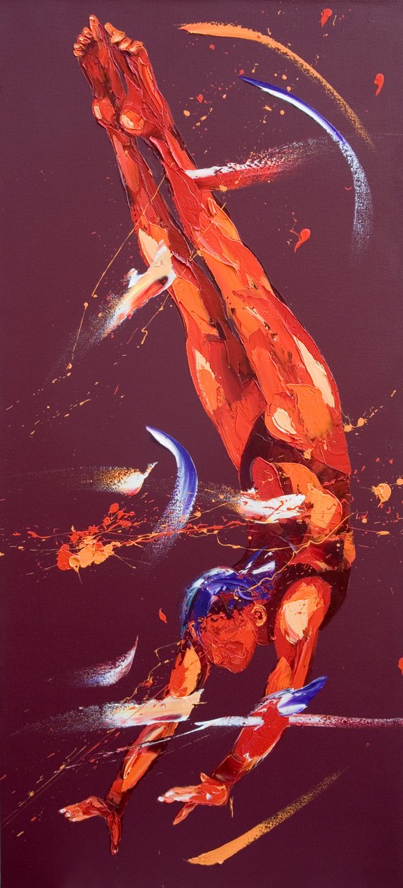 Gymnast Seven, 2011 (olja på duk) av Penny Warden