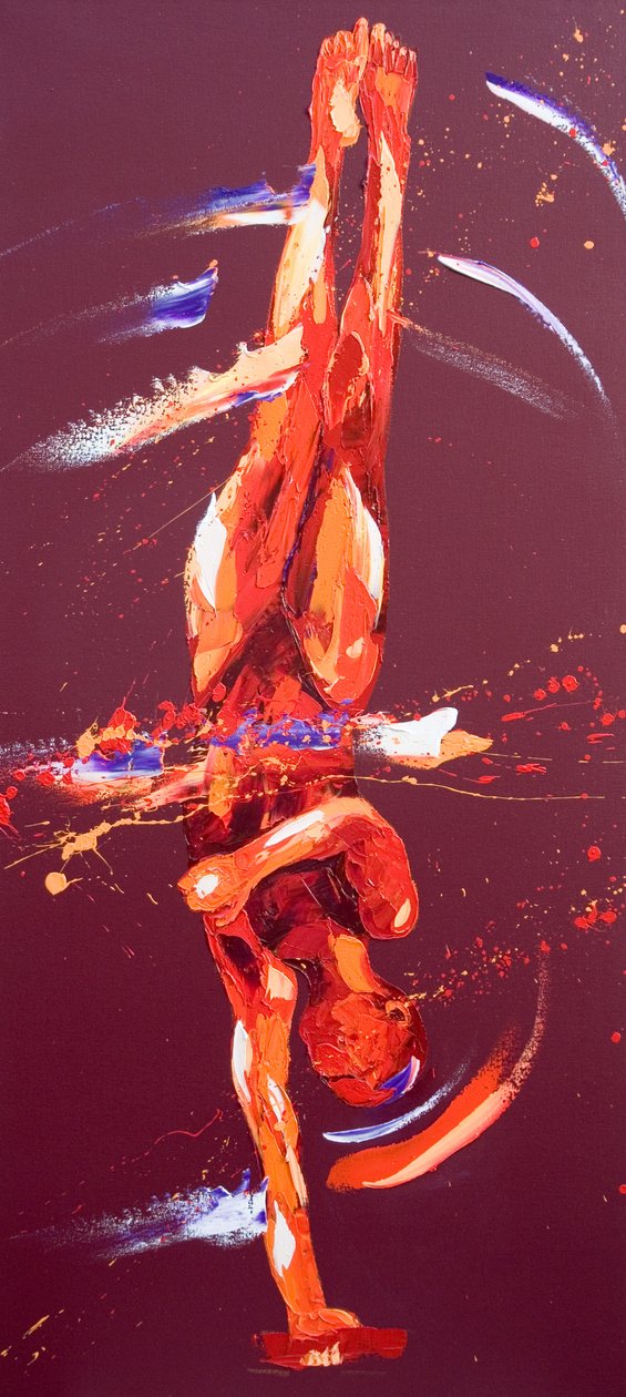 Gymnast Six, 2011 (olja på duk) av Penny Warden