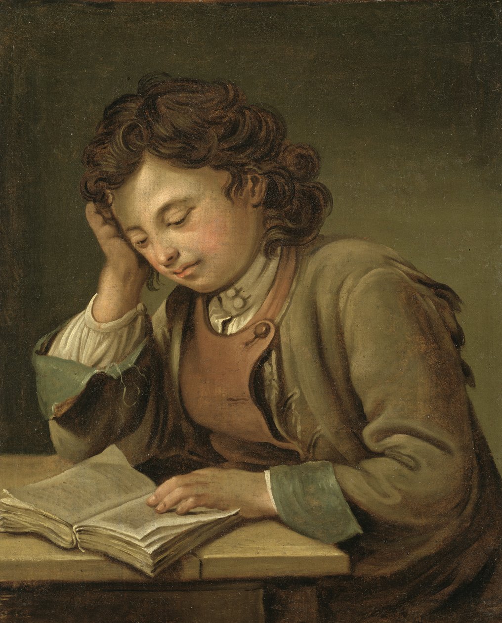 En pojke som läser, 1758 av Per Krafft