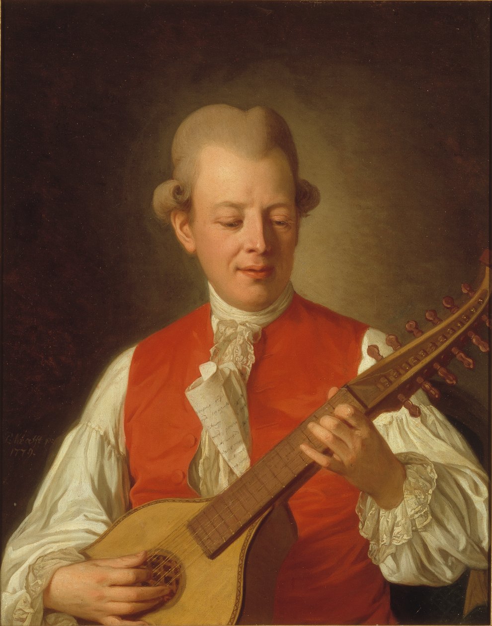 Porträtt av skalden Carl Mikael Bellman (1740-95) 1779 av Per Krafft