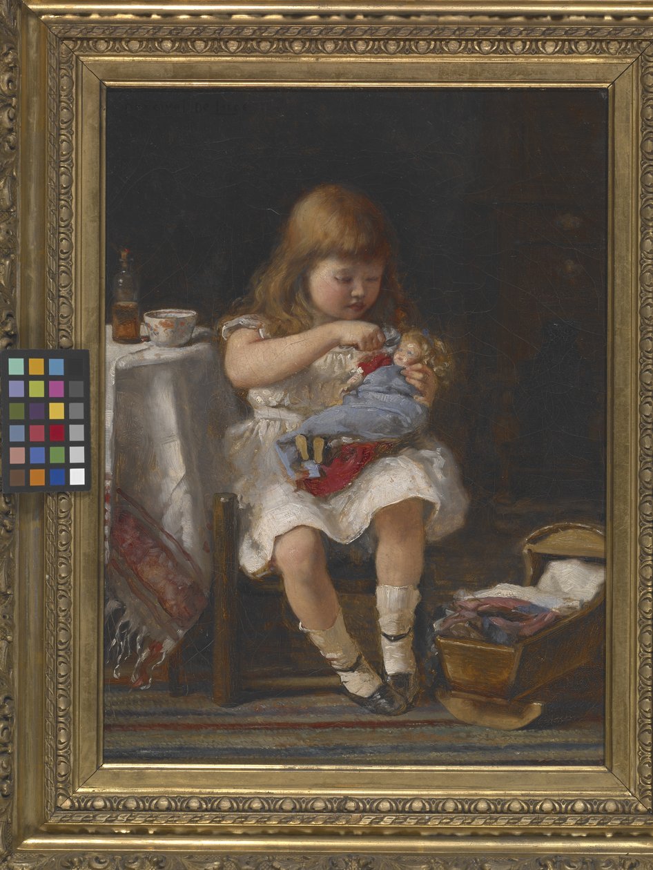 An Anxious Mother (olja på duk) av Percival de Luce