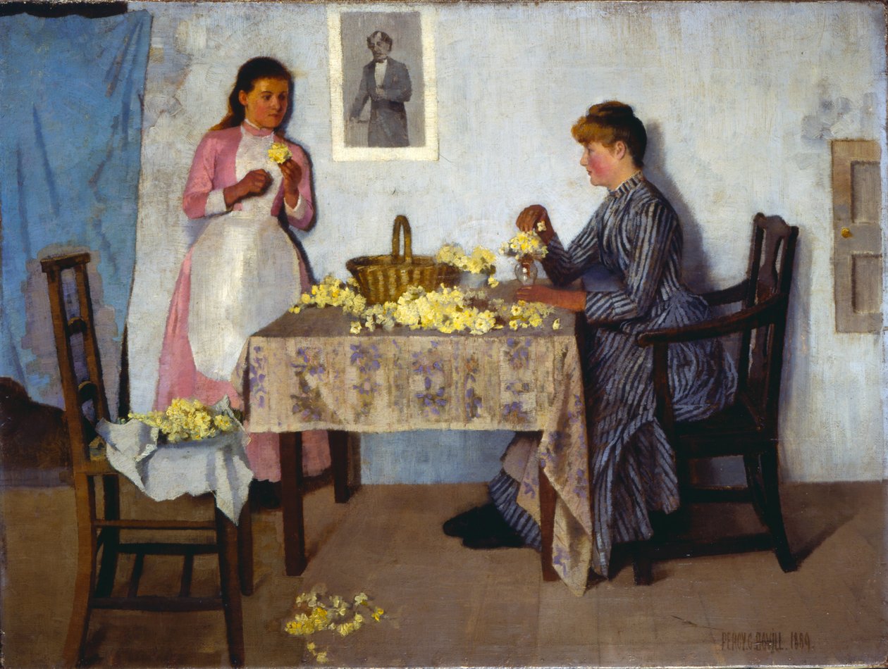 Bundling Primroses, 1889 av Percy Bovill