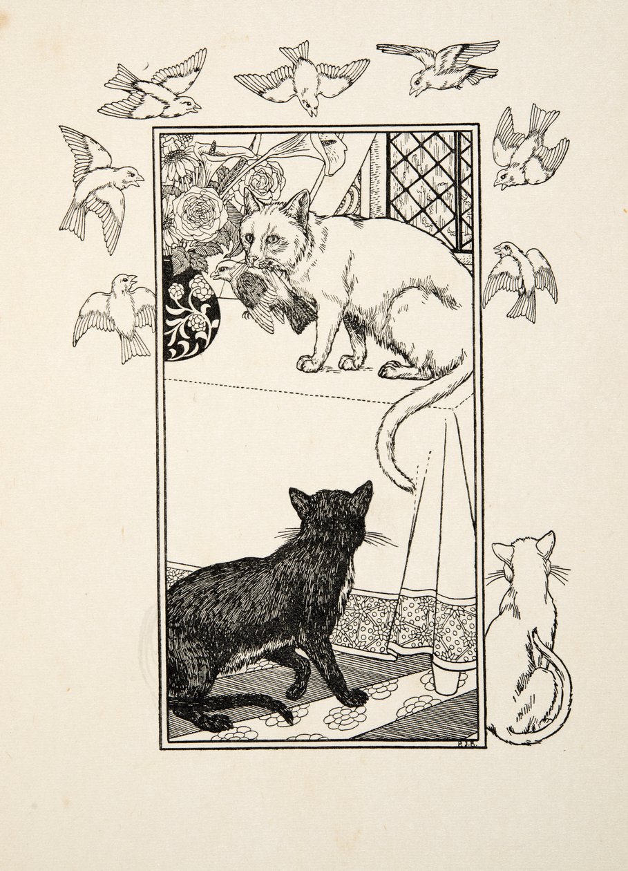 A Singular Interposition, från A Hundred Anecdotes of Animals, pub. 1924 (gravyr) av Percy J. Billingshurst