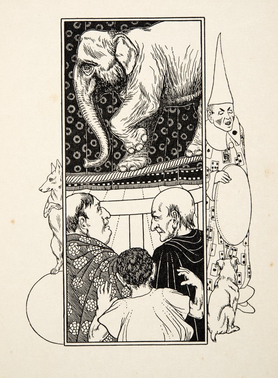 Elephant Rope Dancing, från A Hundred Anecdotes of Animals, pub. 1924 av Percy J. Billingshurst
