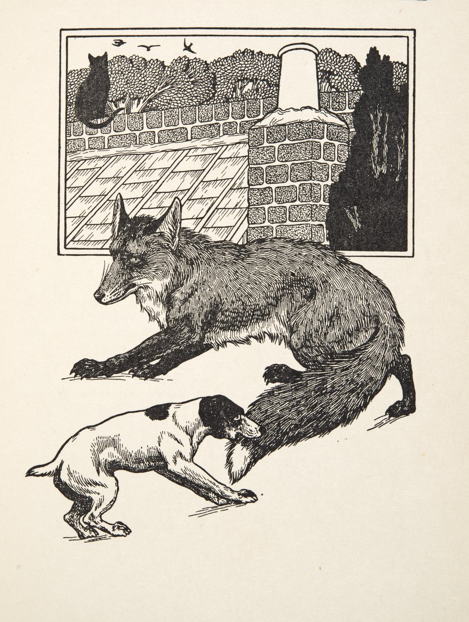 Fox Chasing, från A Hundred Anecdotes of Animals, pub. 1924 av Percy J. Billingshurst