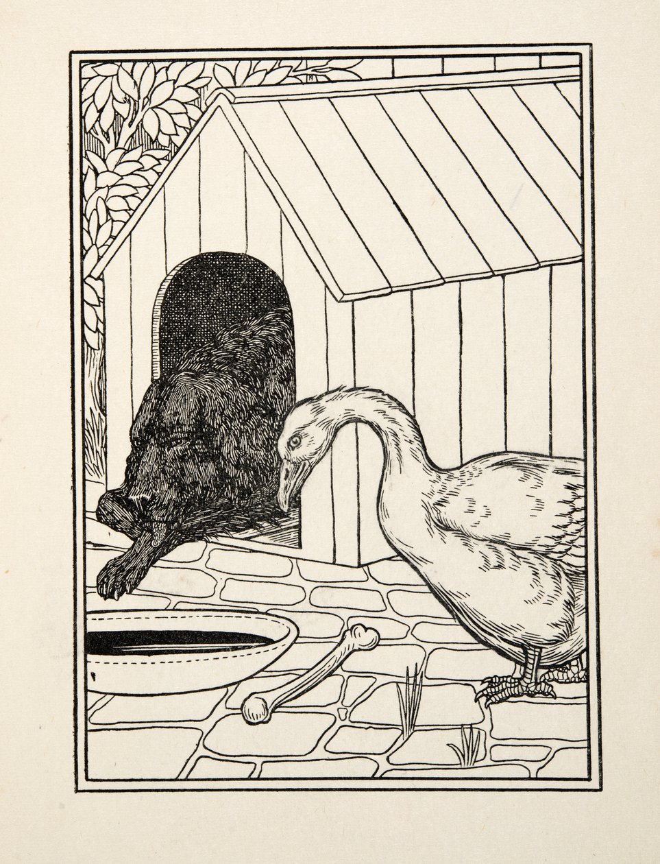 Hunden och gåsen, från Hundra anekdoter av djur, pub. 1924 av Percy J. Billingshurst