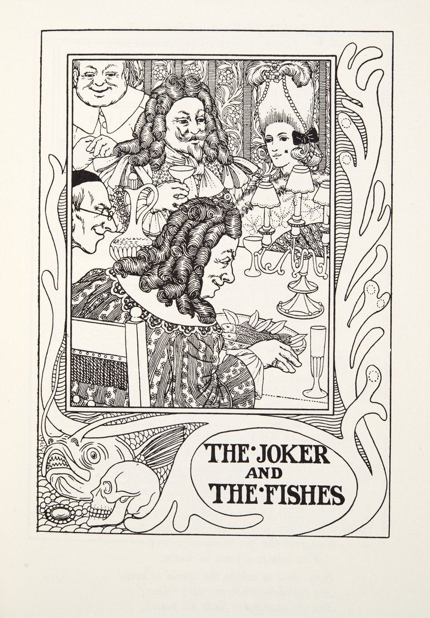 Jokern och fiskarna, från Fontaine Fables, pub. 1905 (gravyr) av Percy J. Billingshurst