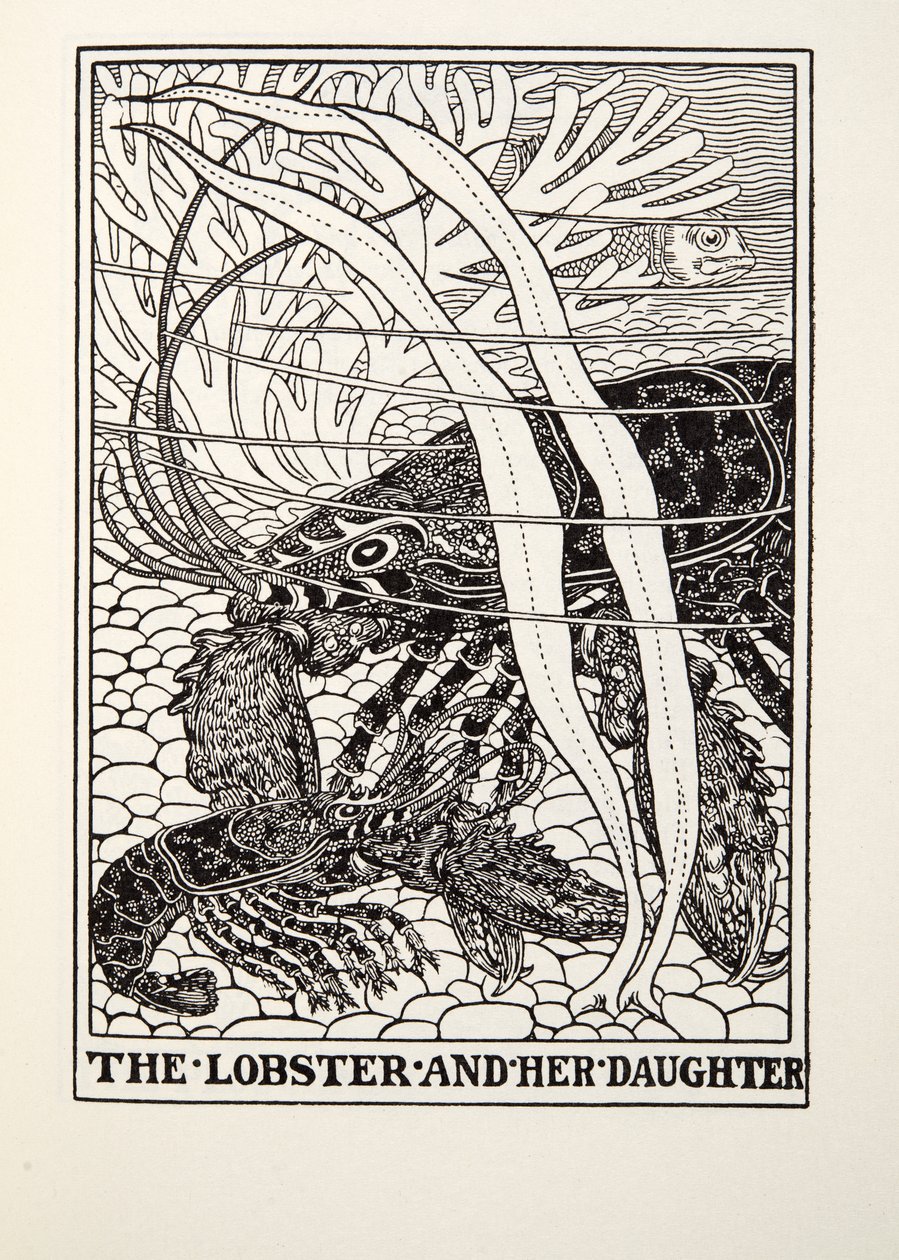 The Lobster and her Daughter, från Fontaine Fables, pub. 1905 av Percy J. Billingshurst