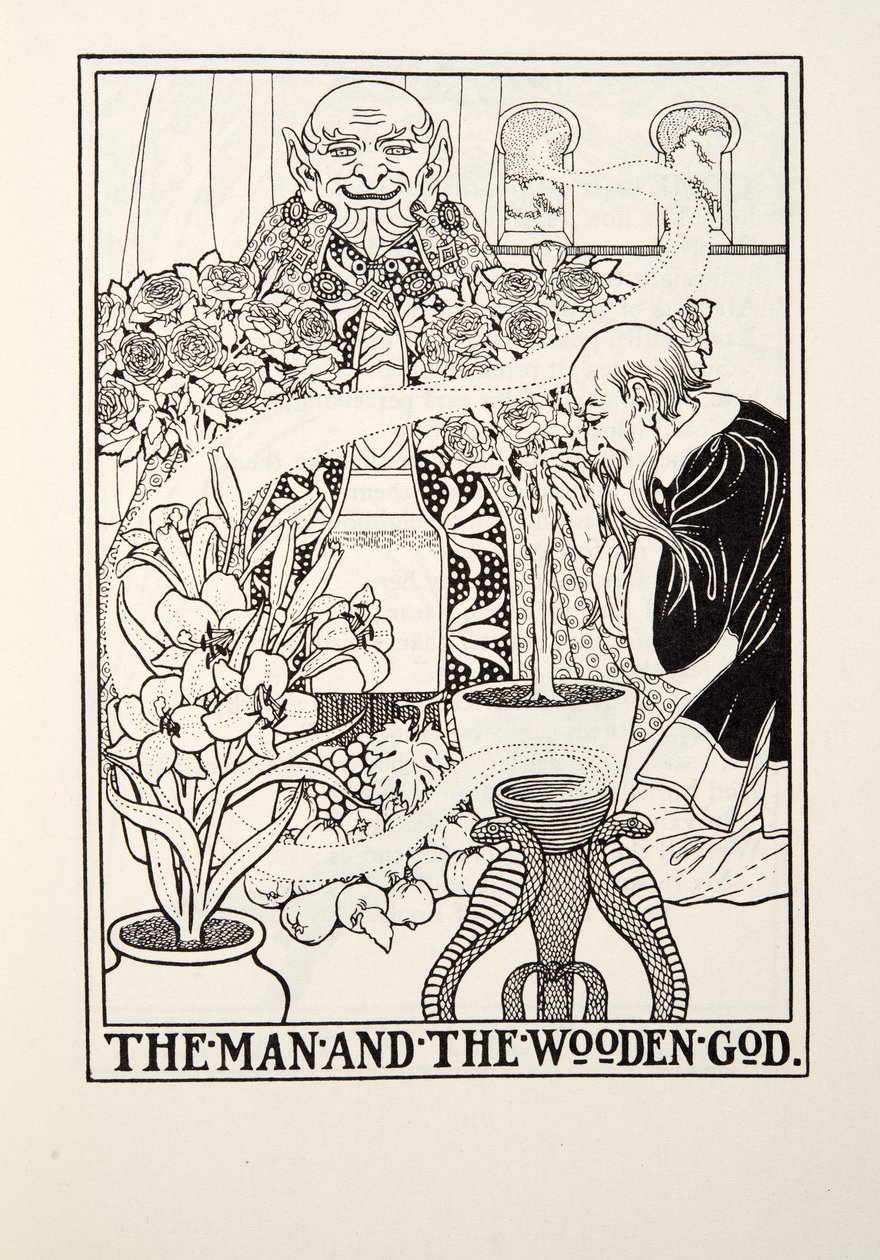 Mannen och träguden, från Fontaine Fables, pub. 1905 av Percy J. Billingshurst
