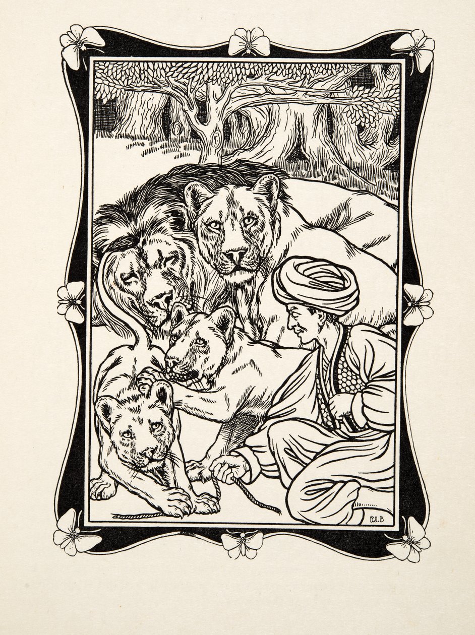 Rättigheterna till gästfrihet, från Hundra anekdoter av djur, pub. 1924 (gravyr) av Percy J. Billingshurst
