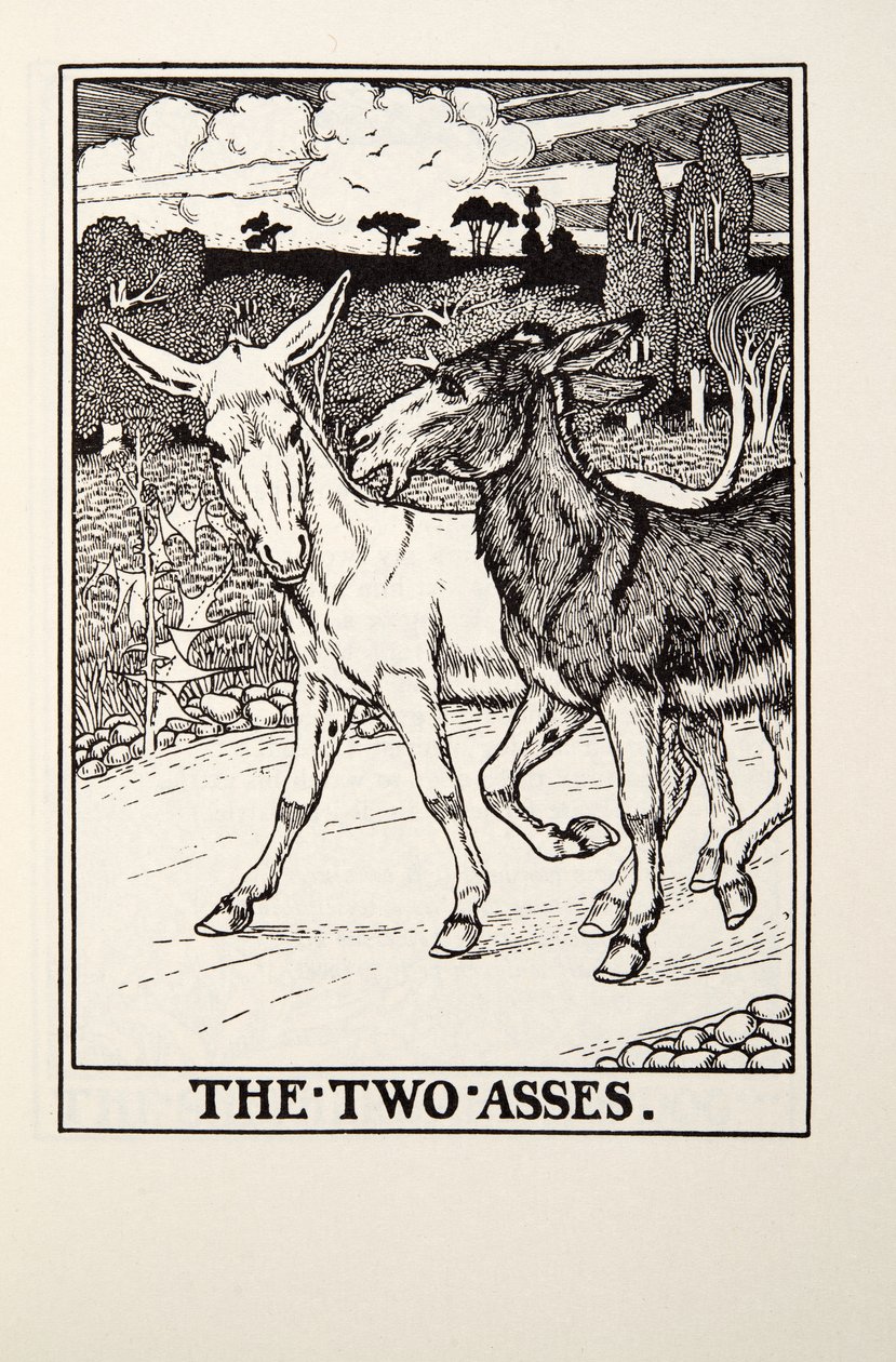 The Two Asses, från Fontaine Fables, pub. 1905 av Percy J. Billingshurst
