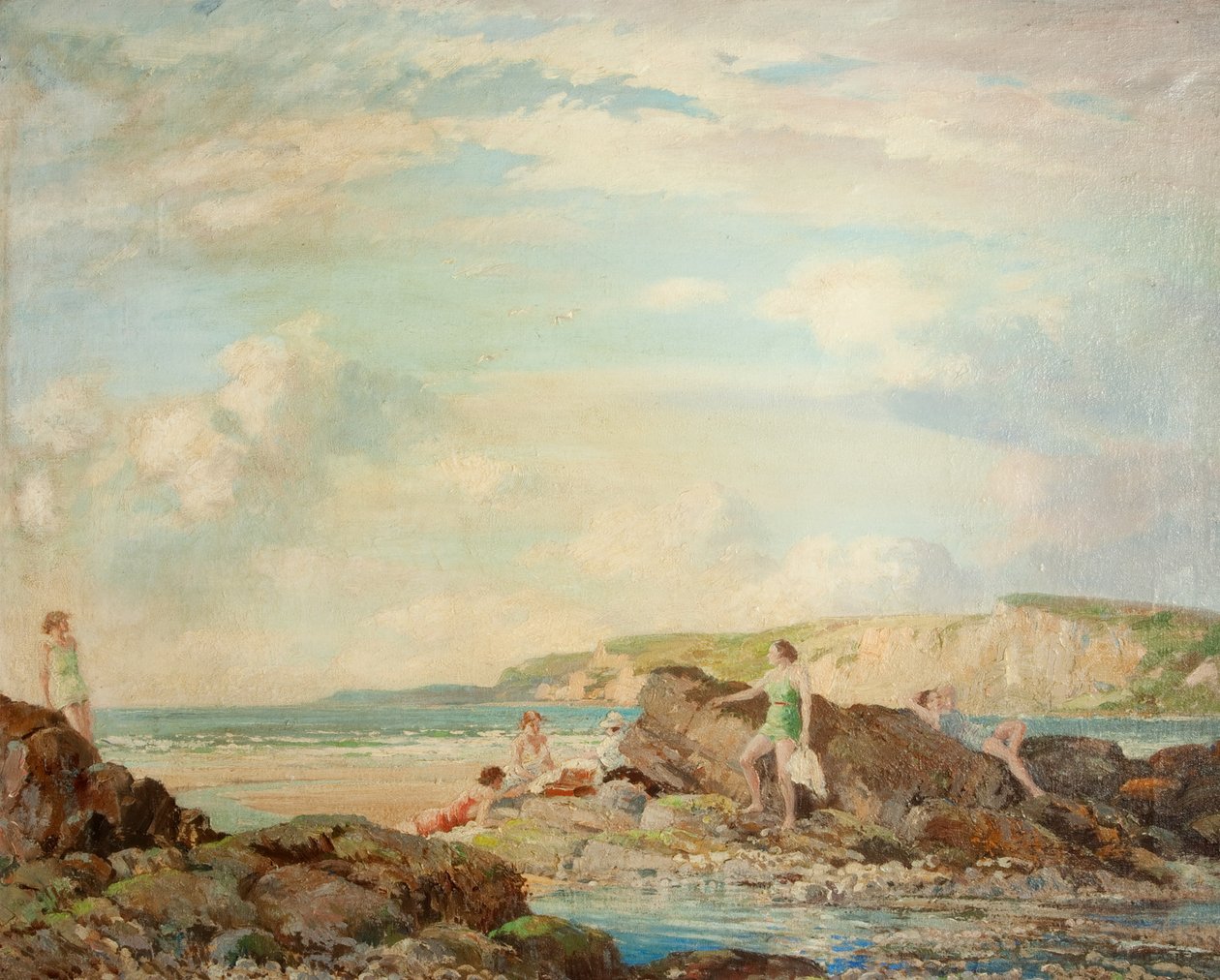 The Seashore (olja på duk) av Percy Lancaster