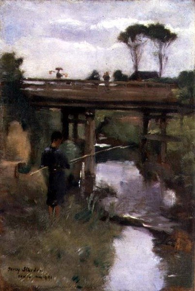 Fisherboy, Tokyo, maj 1891 (olja på panel) av Percy Sturdee