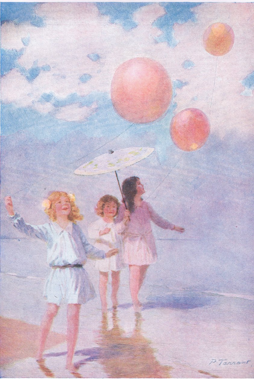 Paddla i solskenet, illustration från My Magazine av Percy Tarrant