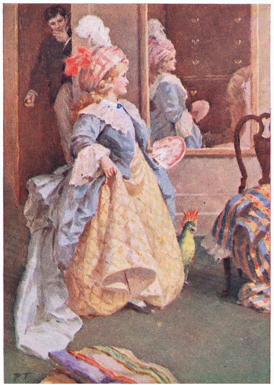 Hon promenerade allvarligt fram och tillbaka, från Little Women publicerad av Associated Newspapers Limited, ca 1940 (färg litho) av Percy Tarrant