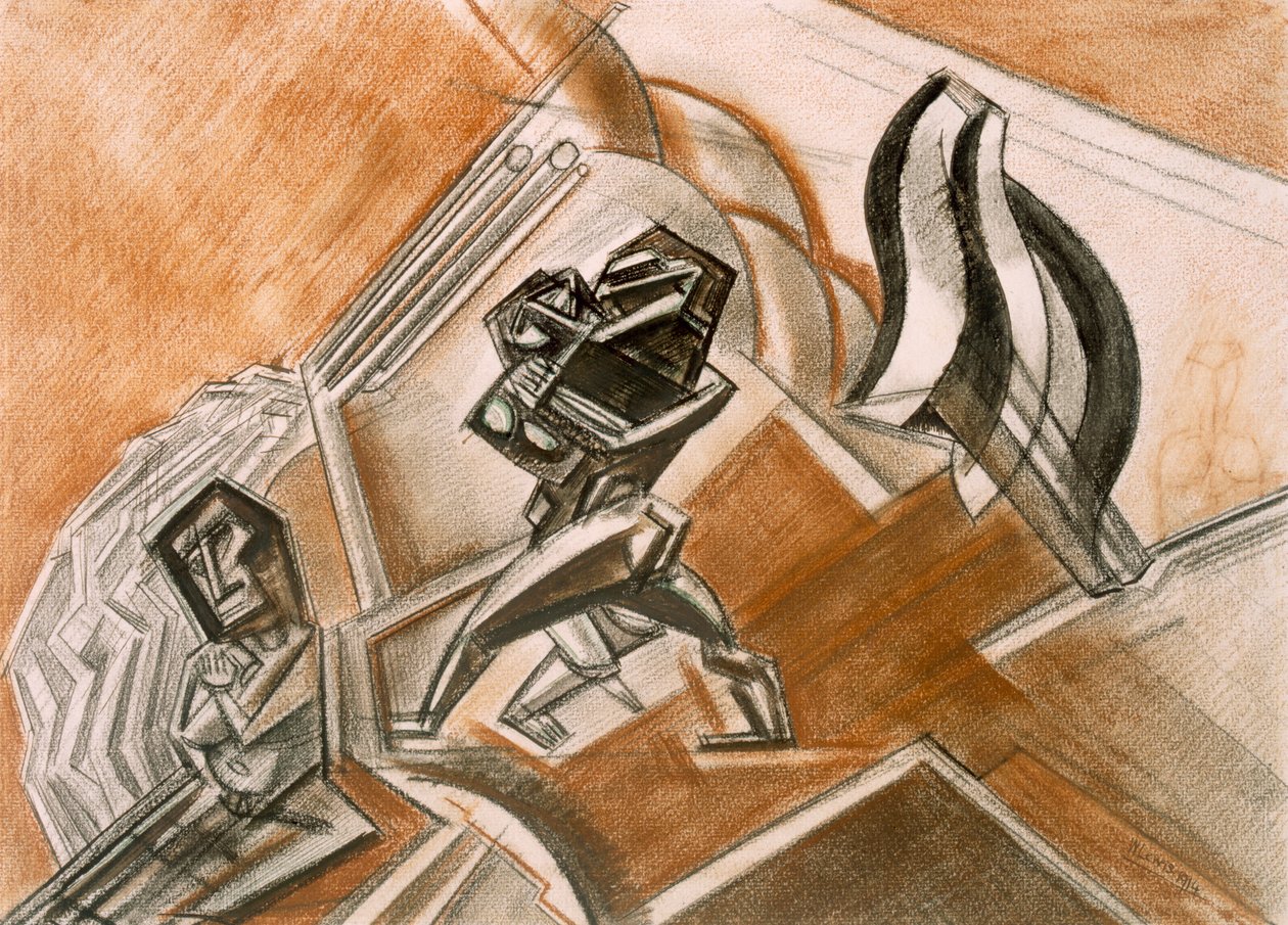 Strid nr 3, 1914. av Percy Wyndham Lewis