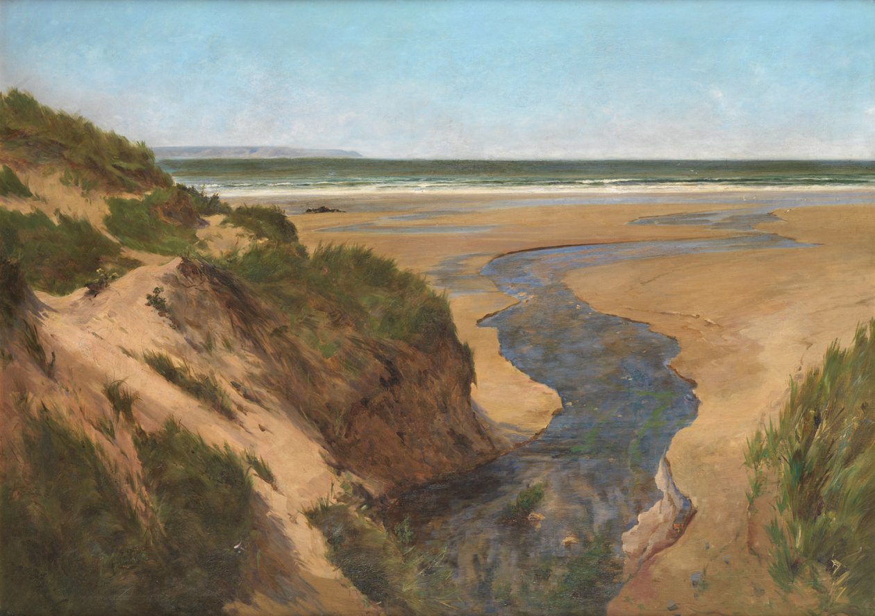 Croyde Sands, Summertime (Olja på duk) av Peregrine Mulvogue Feeney