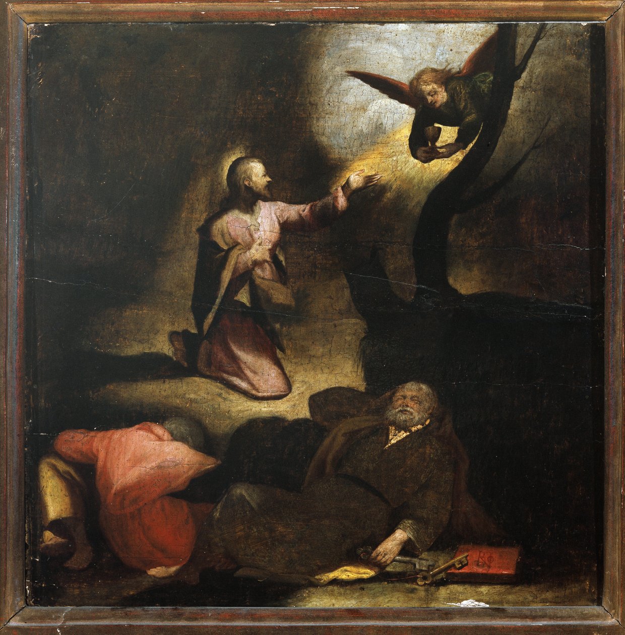 Passion of Christ: Agony in the Garden of Getsemane (olja på trä av Perino del Vaga
