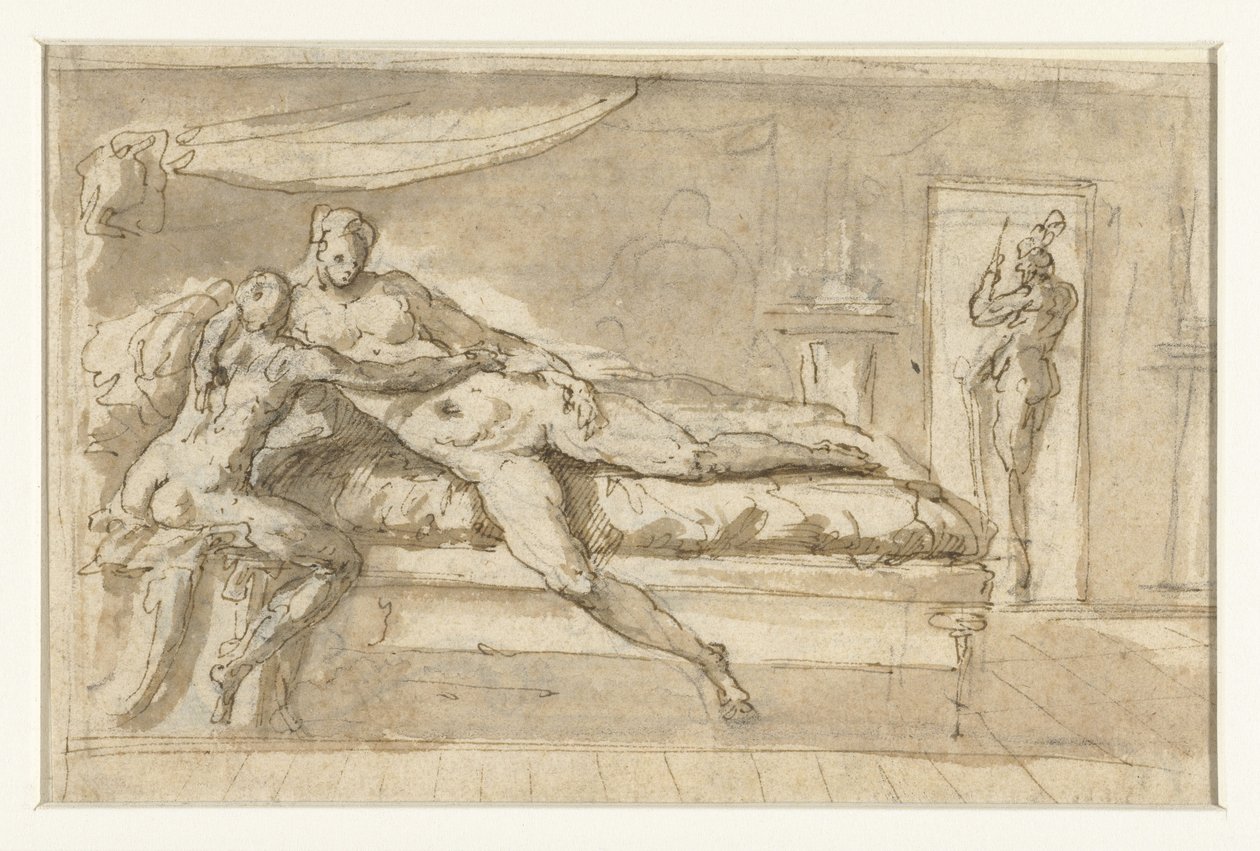 Amor och Psyche i ett rum av Perino del Vaga (possibly)