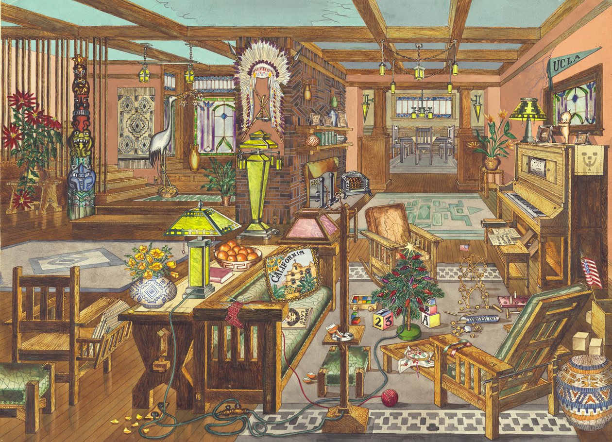 California Mission Style Interior, 1946. av Perkins Harnly