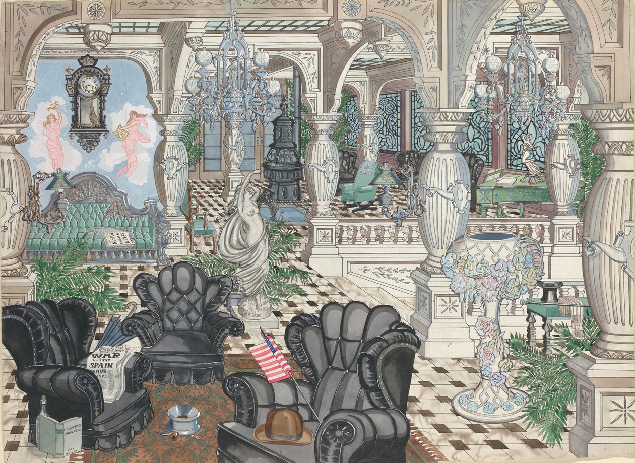 Foajéns herrklubb, 1880-1910, ca. 1946. av Perkins Harnly