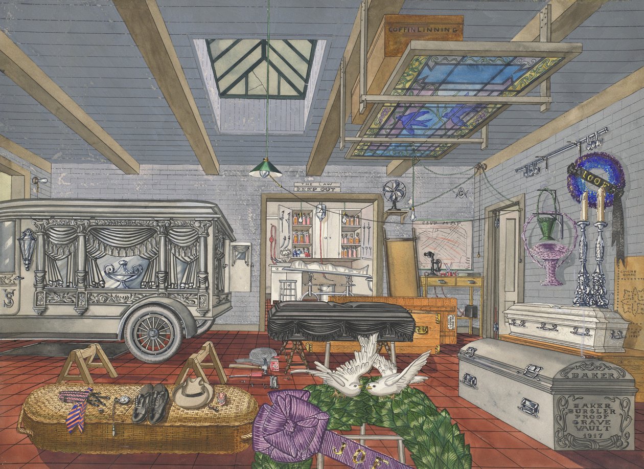 Garage of Funeral Parlor, 1917, 19351942. av Perkins Harnly