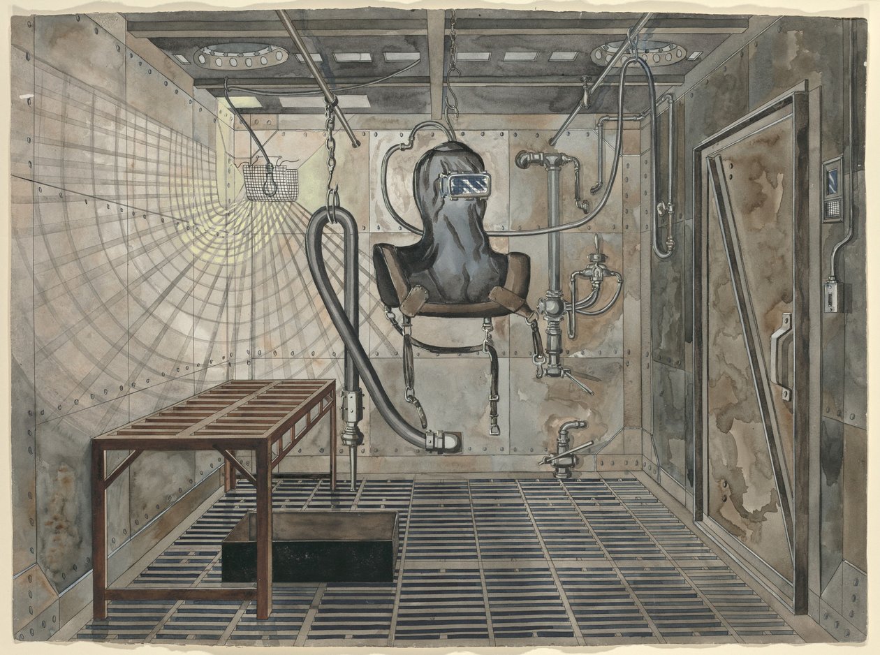 Inre sandblästringskammare, 1935, ca. 1947. av Perkins Harnly